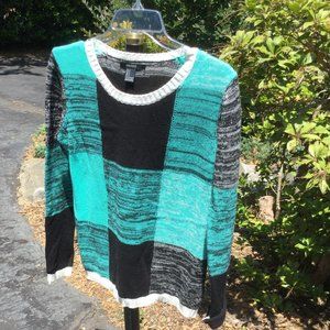 Forever 21 Green & Black Block Sweater